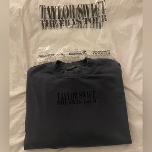 Taylor Swift merch navy crew neck from Los Angeles show
